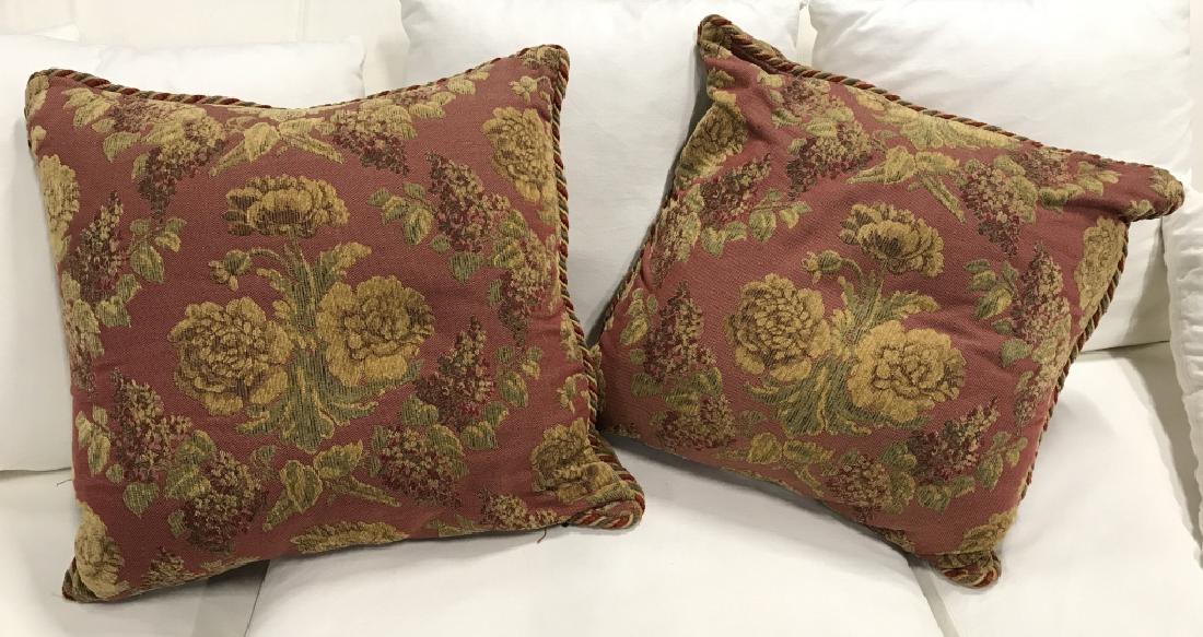 Pair Square Upholstered Pillows With Piping (1 of 6)