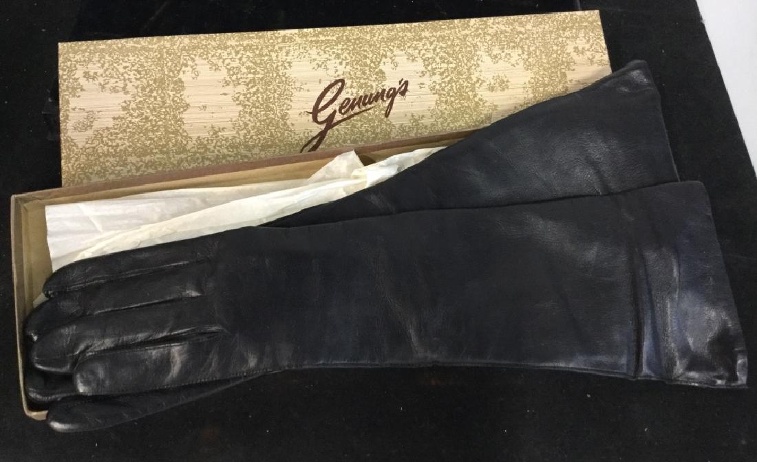 Vintage Ladies Black Leather Lined Gloves (1 of 8)