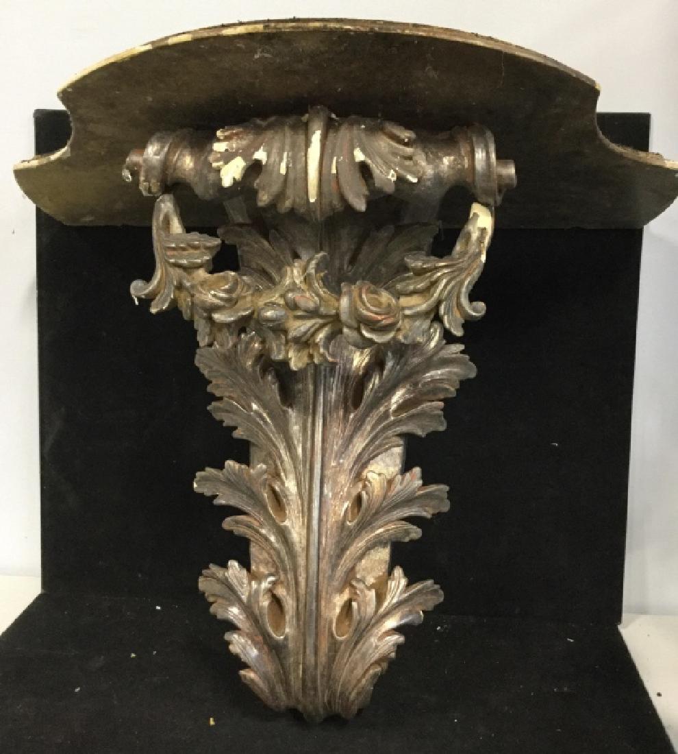 Vintage Ornately Carved Wooden Pedestal Shelf (1 of 17)