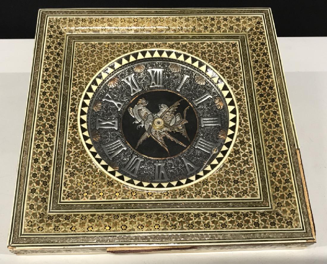 Decorative Painted Wooden Clock W Bird Emblem (1 of 10)