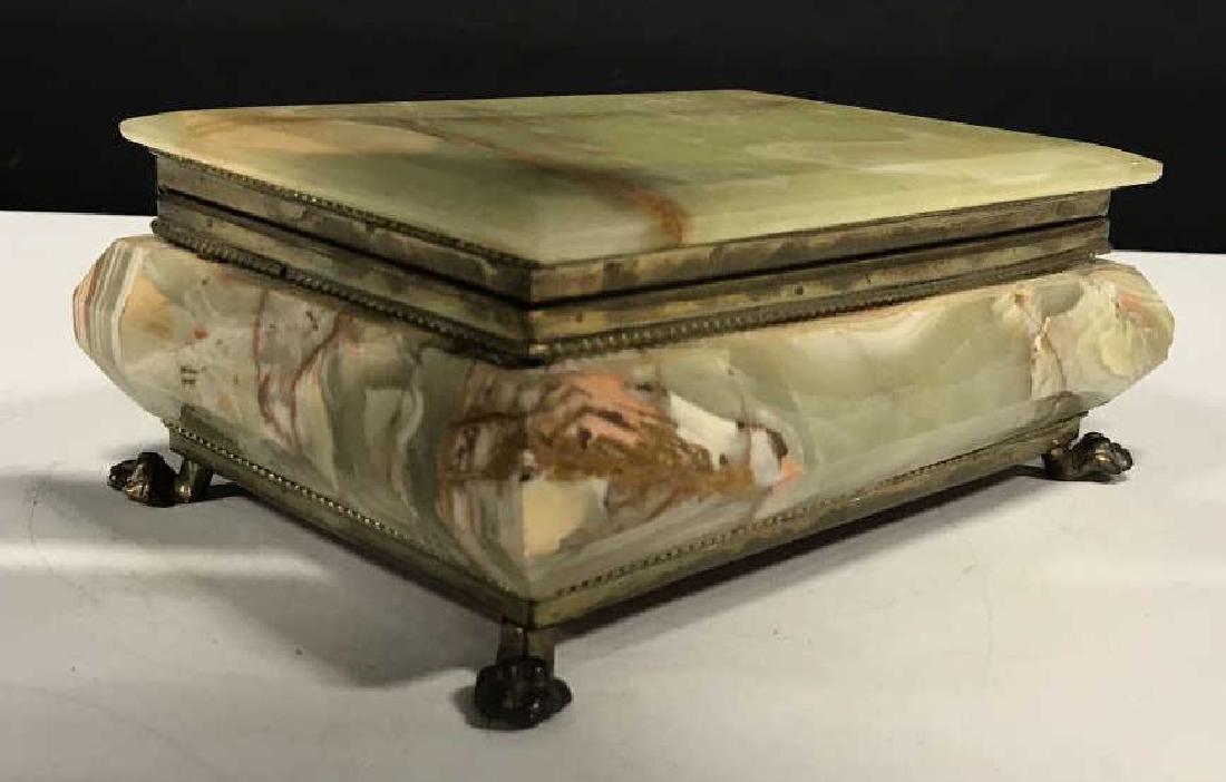 Vintage Footed Marble Jewelry Box Trinket Case (1 of 13)