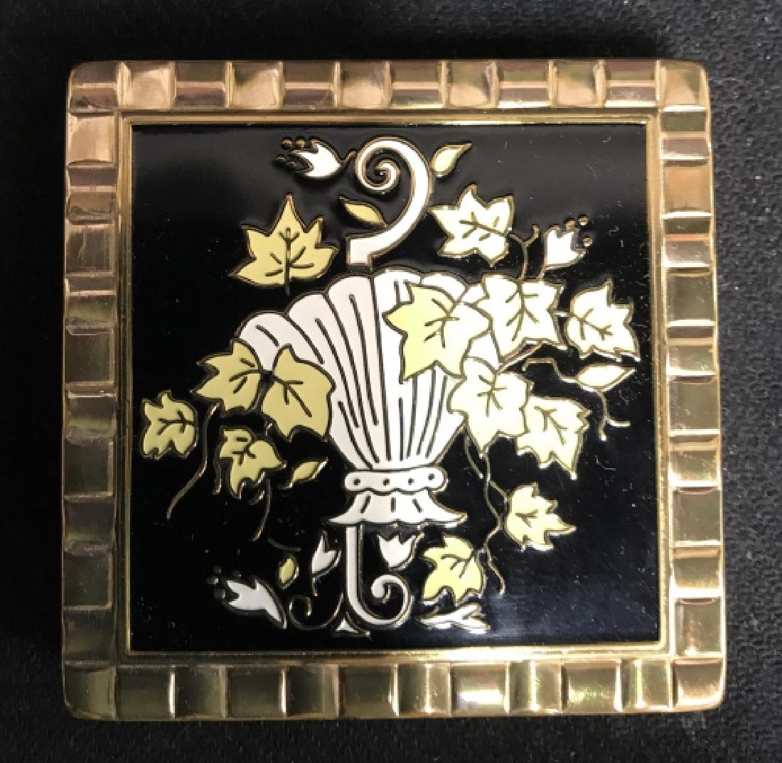 Vintage Enamel Cloisonné Brass Compact (1 of 10)