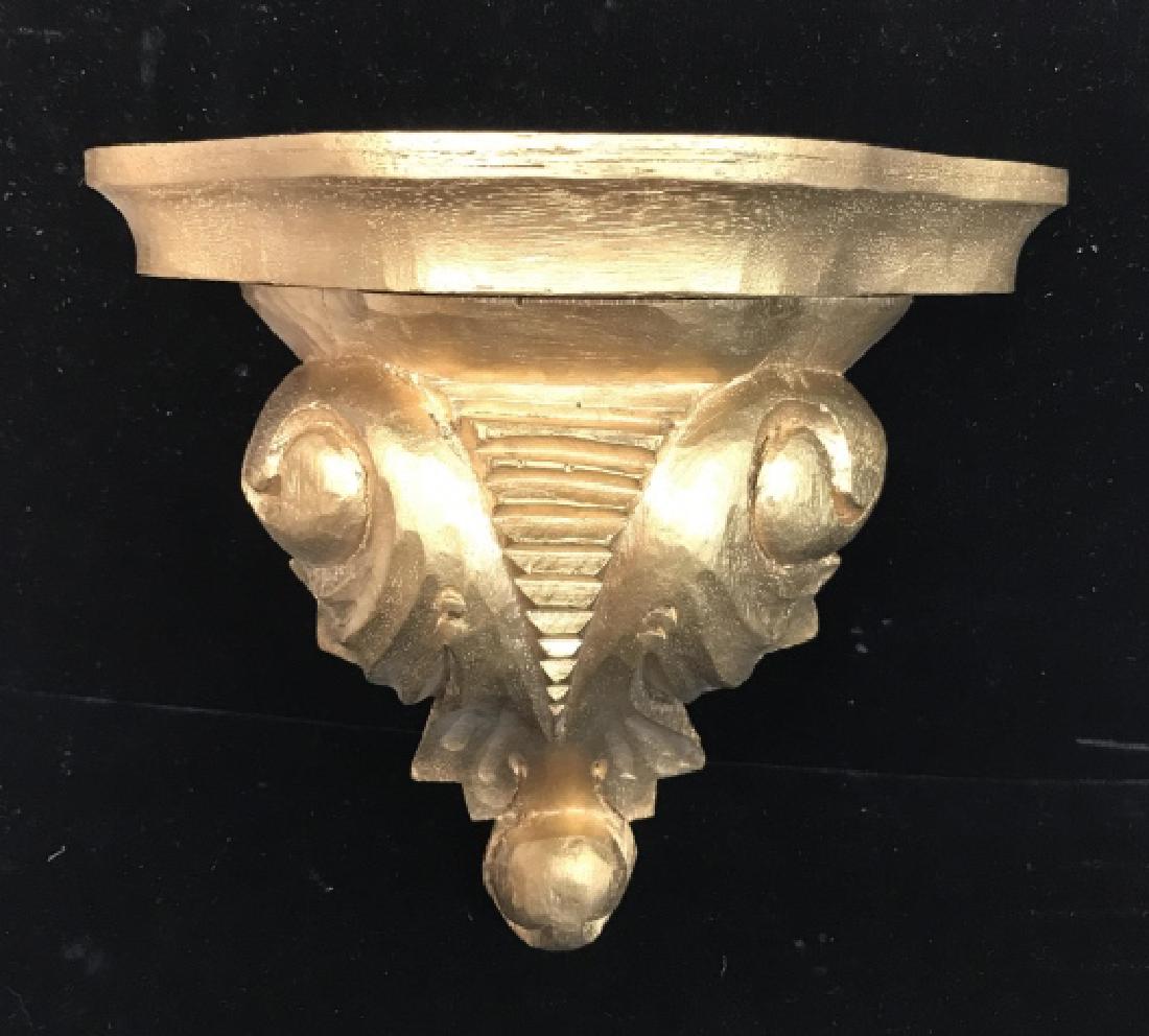 Carved Wood Gold Leafed Wall Shelf (1 of 10)