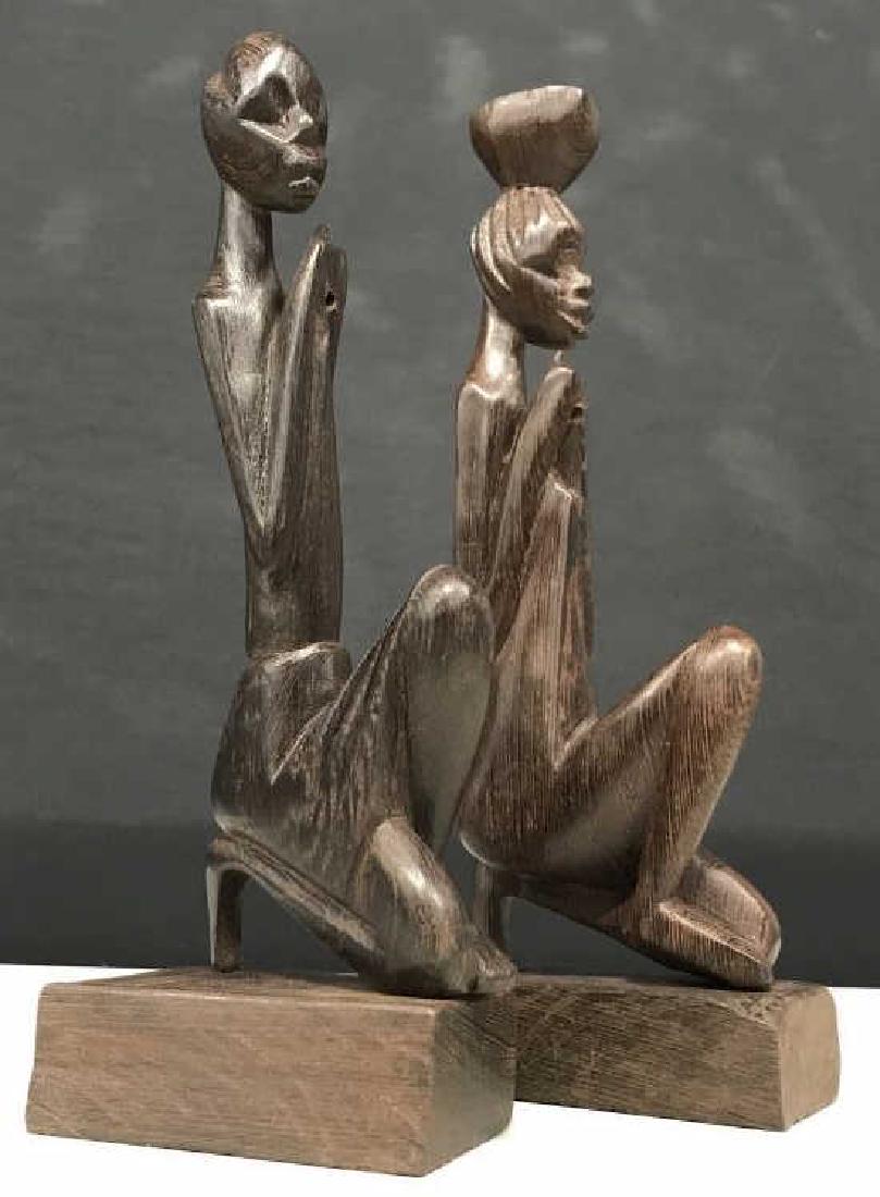 Pair of Dogon Style Kneeling Wooden Figurines (1 of 12)