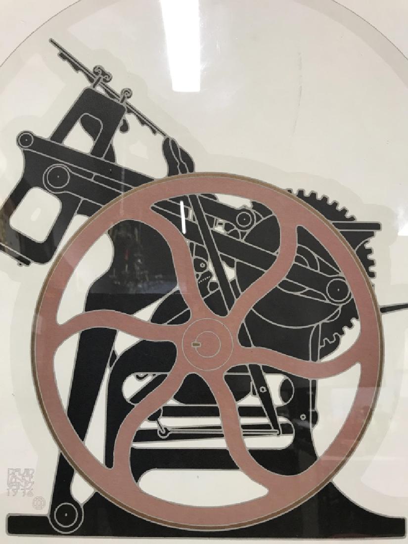 FULL CIRCLE Framed Poster Print: Poster print reads “Full Circle, first birthday vintage graphics. Film projector design, industrial style design, Piece is professionally framed with wooden frame. Measures approx 25 inches tall 19