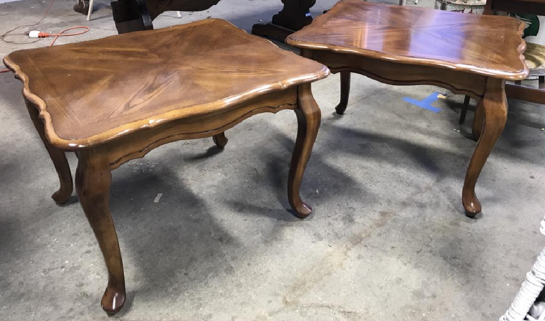 Pair Vintage Side Tables With Cabriole Legs (1 of 5)