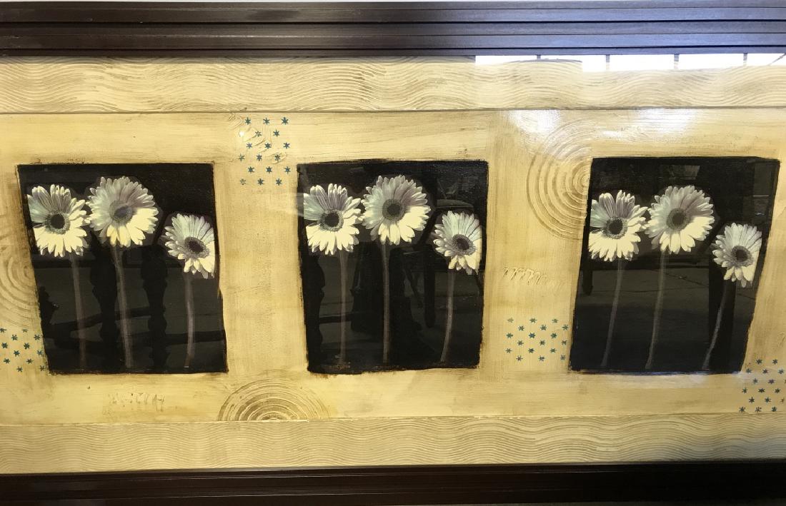 Signed Mixed Media Floral Abstract Framed Print (1 of 8)