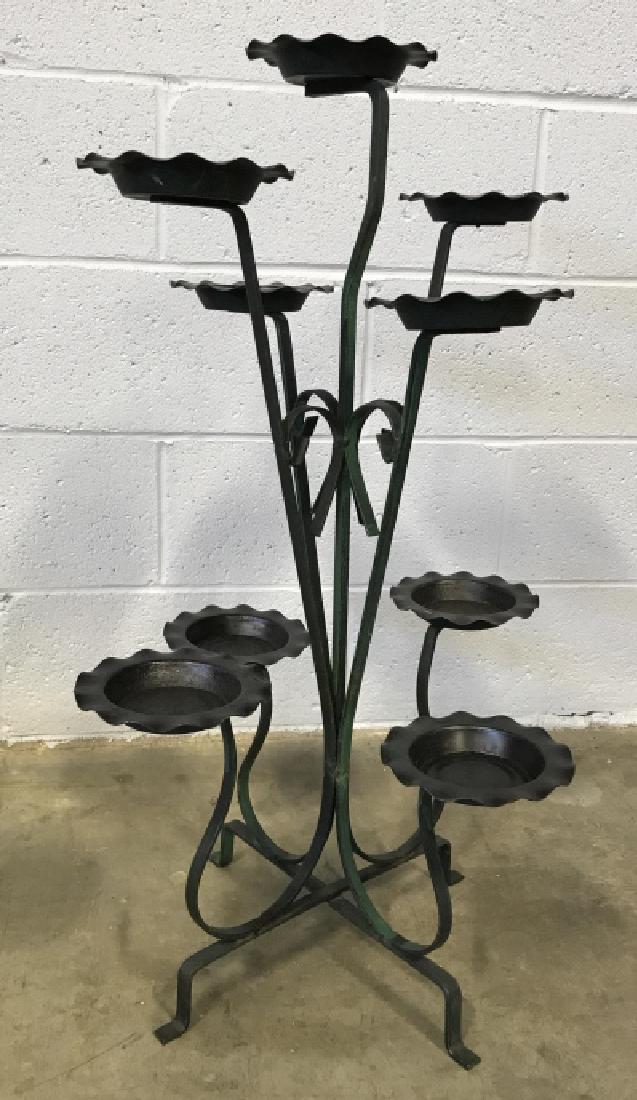 Painted Metal Standing Candelabra Plant Stand (1 of 4)