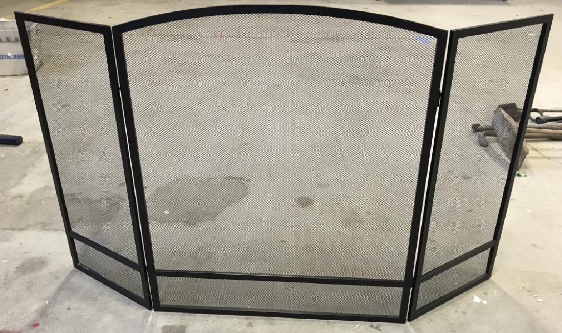 Black Toned Metal Fold Out  Fire Screen (1 of 4)