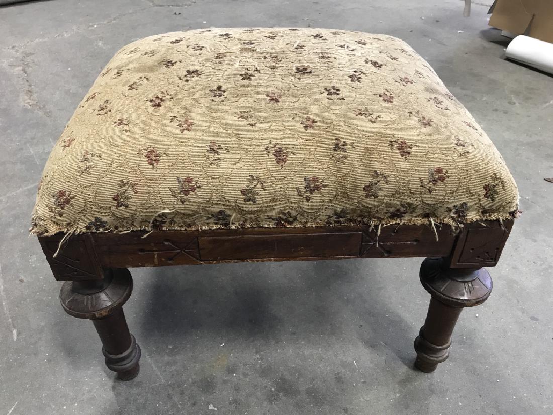 Poss Antique Carved Wooden Foot Stool (1 of 6)