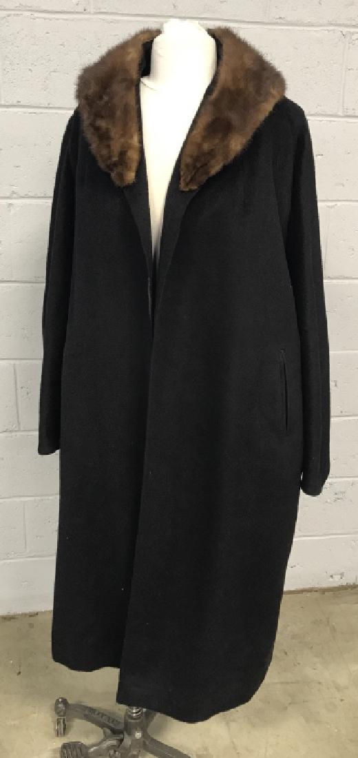 Vintage Ladies Russeks Wool Coat W Fur Collar (1 of 8)