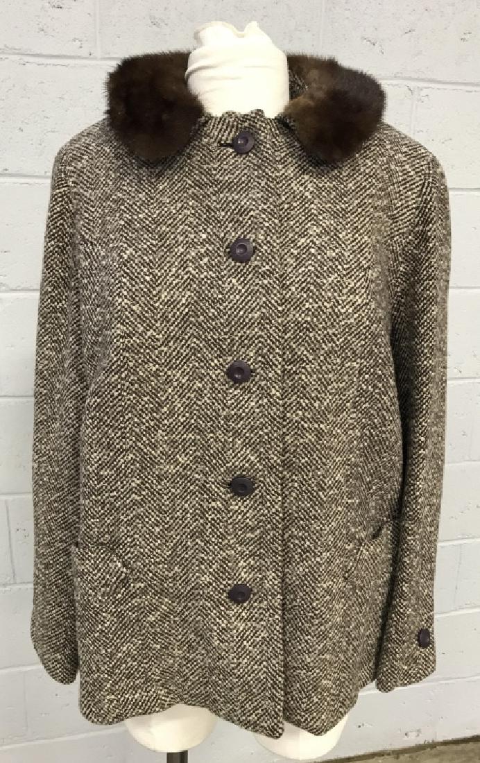 Vintage Russeks Ladies Wool Coat With Fur Collar (1 of 7)