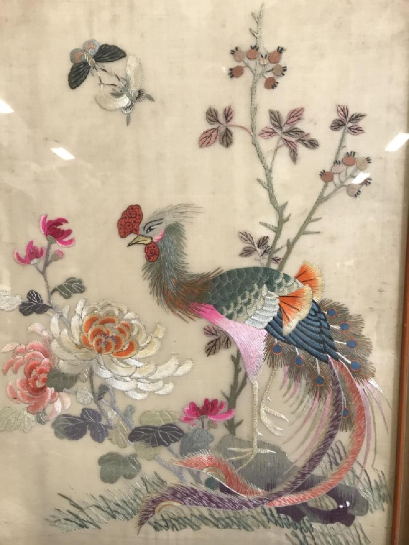 Vintage Framed Asian Silk Needlepoint (1 of 9)