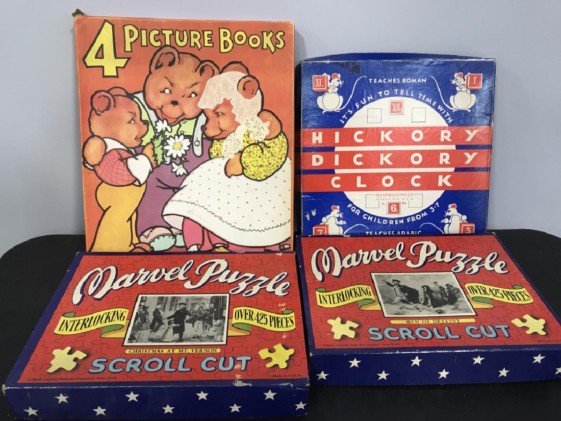 Group of 4 Vintage Children’s Games / Book / Clock (1 of 9)
