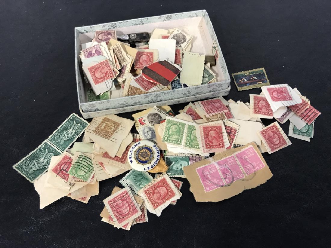 Vintage Stamp & Pin Collection in Box (1 of 9)