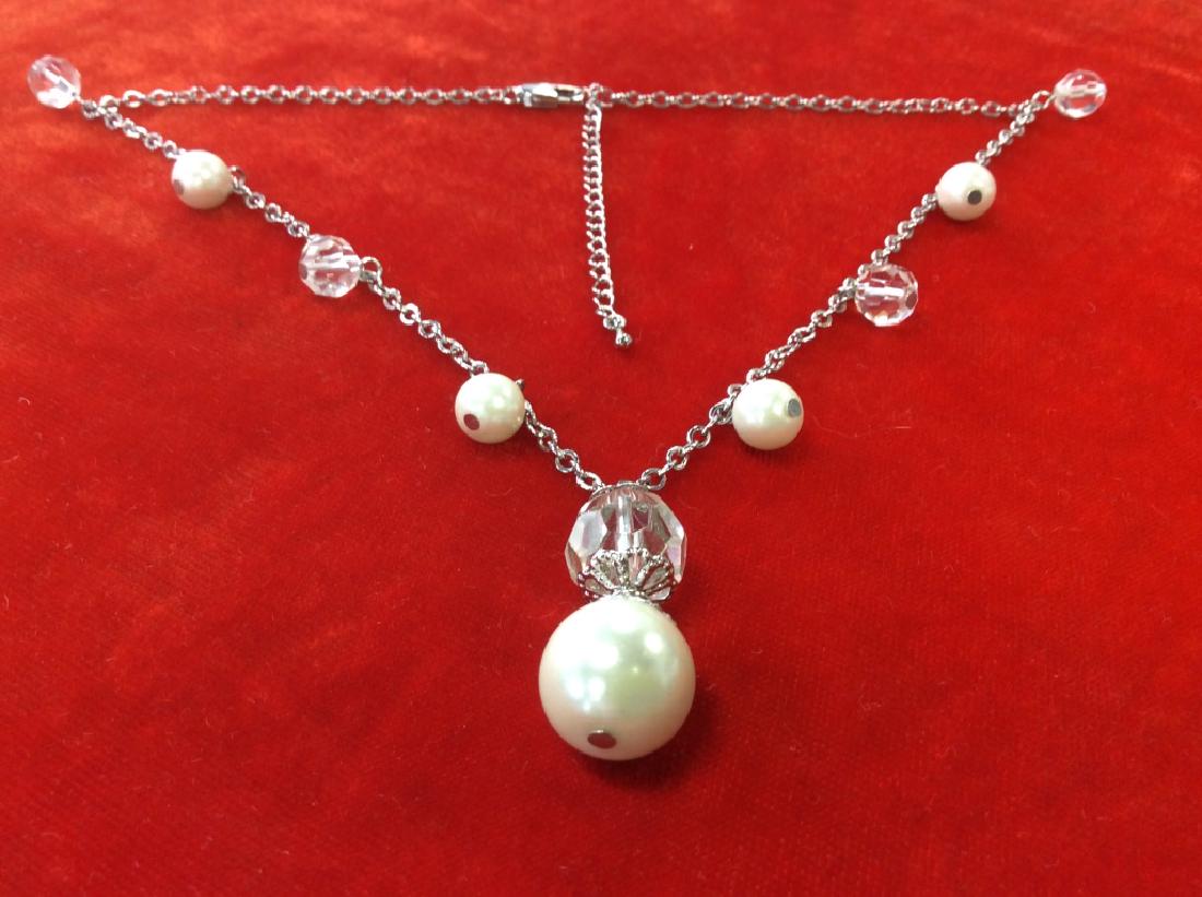 Vintage Pendant Necklace W Beads & Faux Pearls (1 of 8)