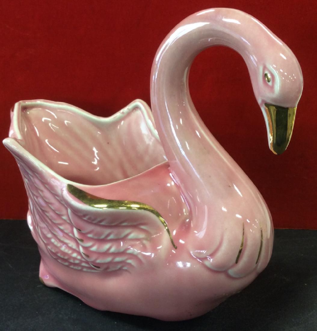 Pink Ceramic Swan Planter / Catch All Dish (1 of 12)