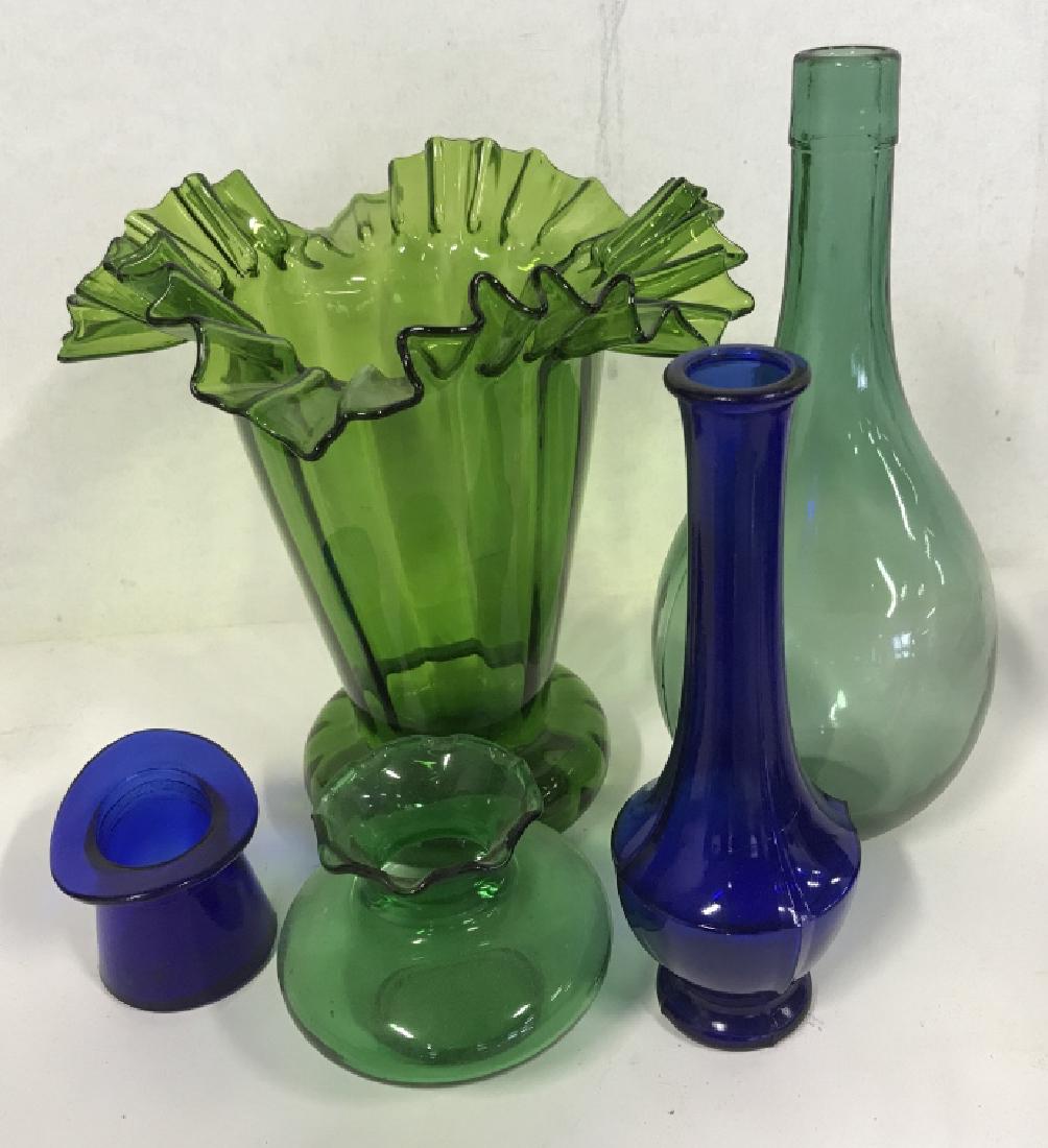 Group of Colored Glass Tableware/Vases (1 of 10)