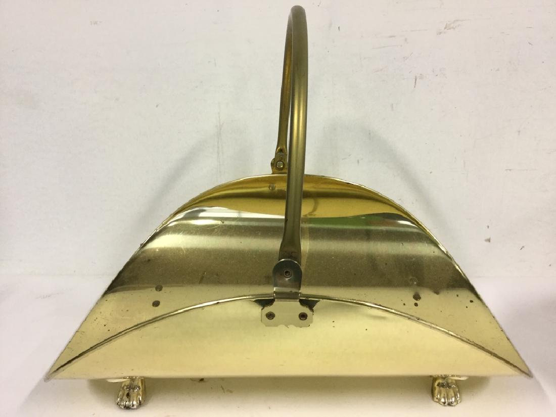 Gold Toned Brass Footed Firewood Holder (1 of 6)