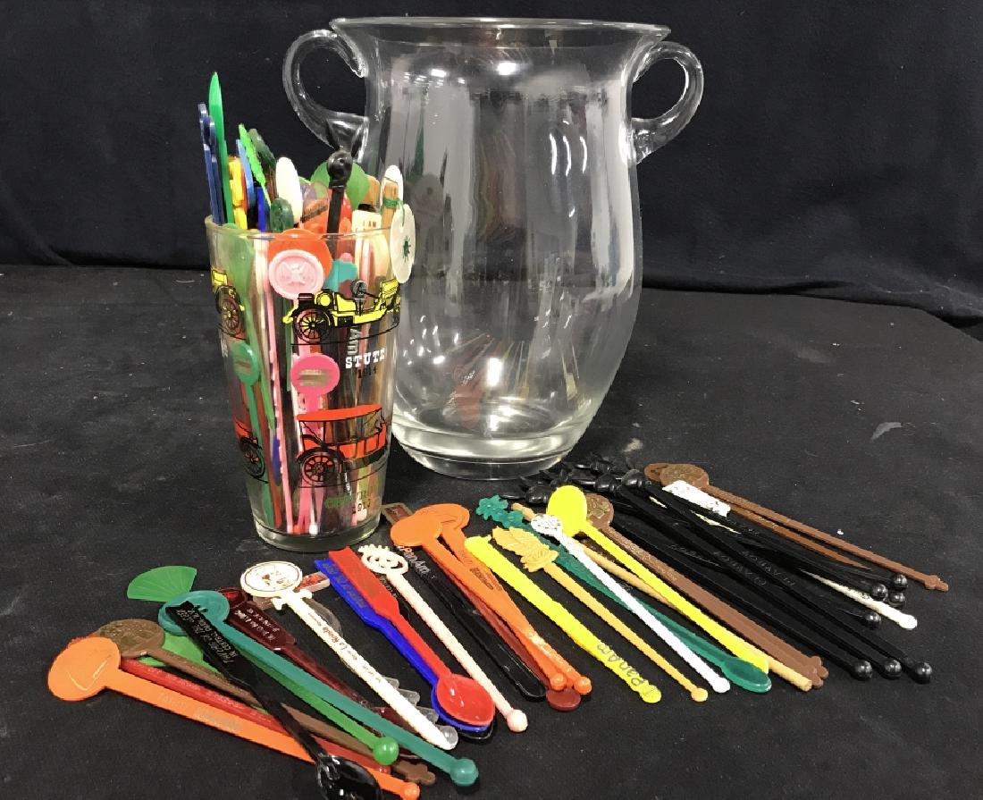 Group Lot of misc bar ware with glass ice bucket (1 of 12)