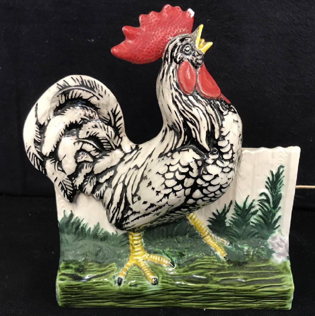 Porcelain Vintage Rooster Form Lamp (1 of 6)