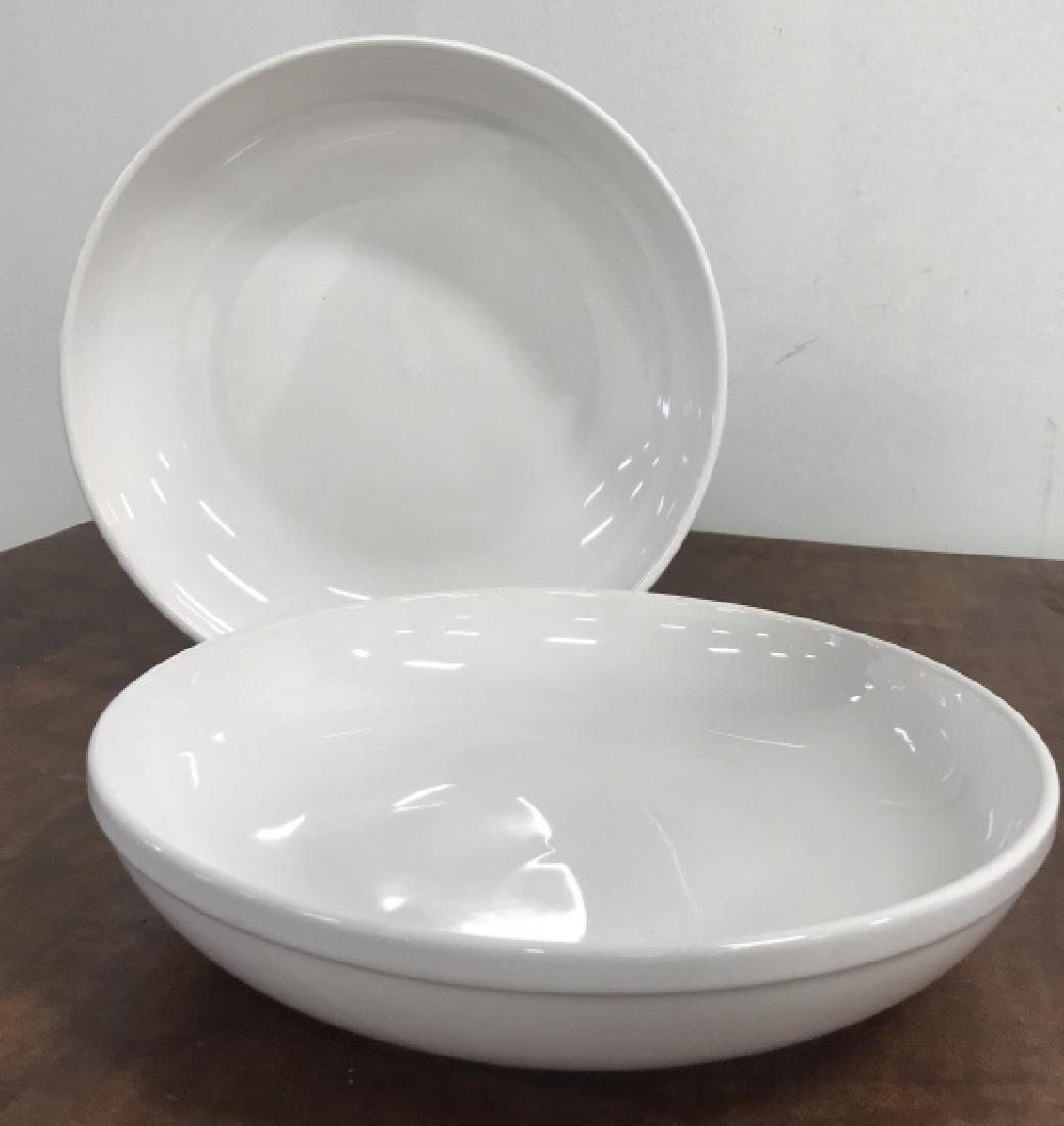 Pair Secla Portugal White oversize Ceramic Bowls: Pair of Secla Portuguese White Ceramic Bowls, each Measures 13 in diameter, good condition, Portuguese Tableware, Serveware, Portuguese Ceramics, Ceramic Kitchenware, 5