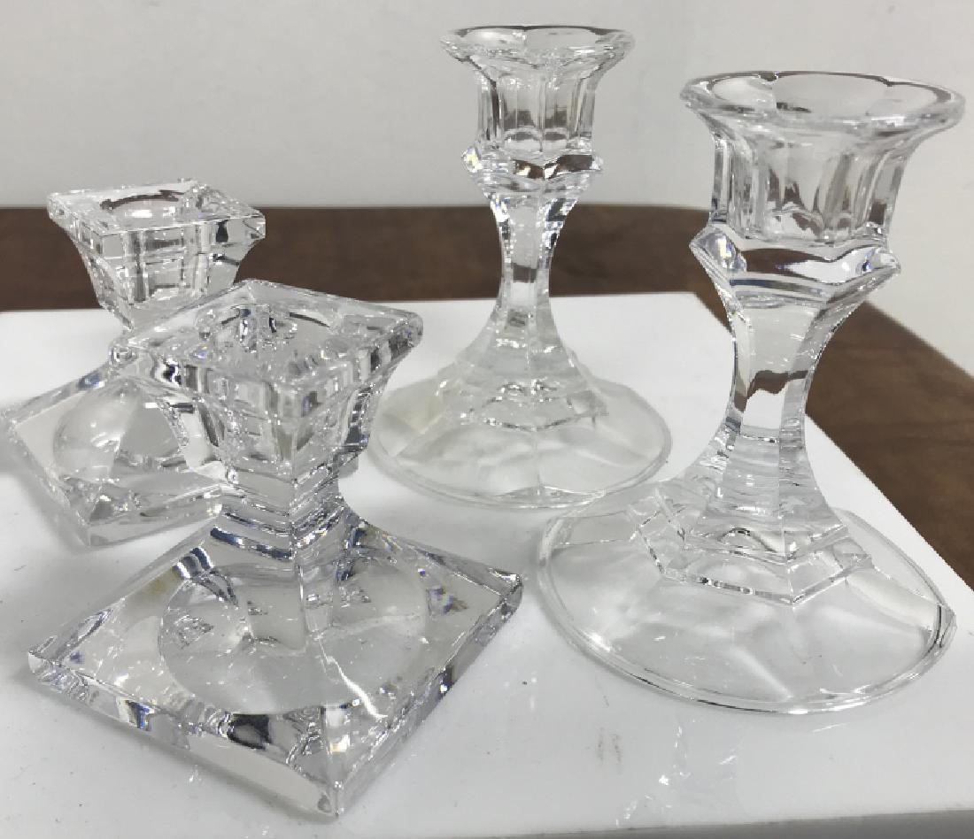 Two Pair Crystal Glass candlesticks (1 of 8)