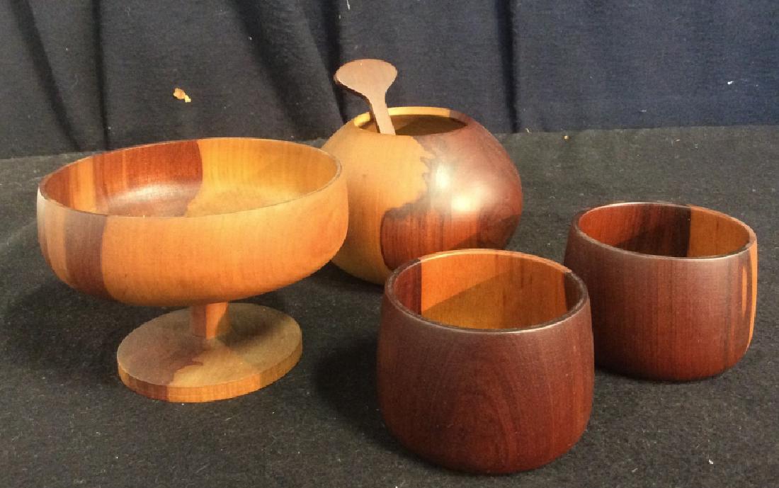 Group Lot Assortmemt Wooden Bowls Tableware (1 of 10)