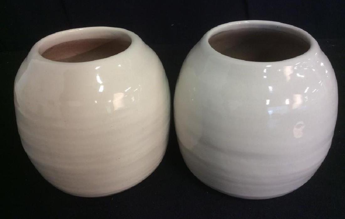 Pair of Cream Tone Ceramic Vases / Planters (1 of 7)