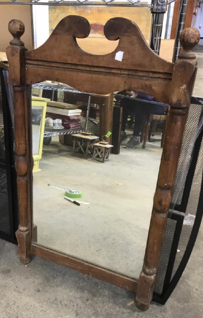 Antique Country Carved  Wood Mirror (1 of 7)