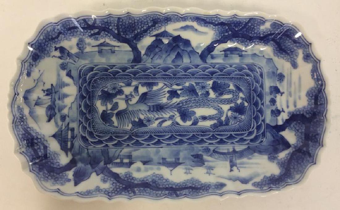 Asian Blue White Ceramic Porcelain Platter (1 of 9)