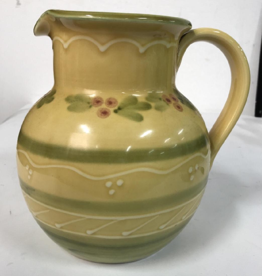 William Sonoma Italian Ceramic Pitcher: Marked underside made in Italy for William Sonoma, Ceramic Pitcher, Vase, Vessel, tableware, ht app 8 inches, handle to lip app 8 inches, jug, ewer