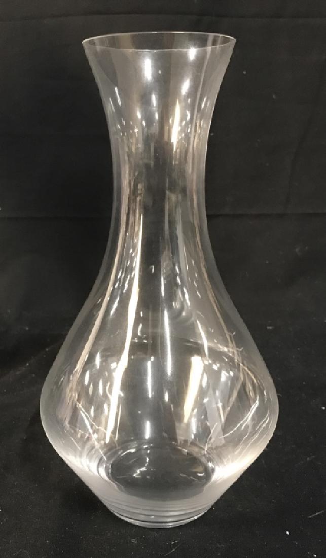 RIEDEL Crystal Wine Flask Decanter: Wine decanter, wine accessory, up cycle vase, tableware, good condition marked for REIDEL, ht app 11 inches diameter app 5.5 inches