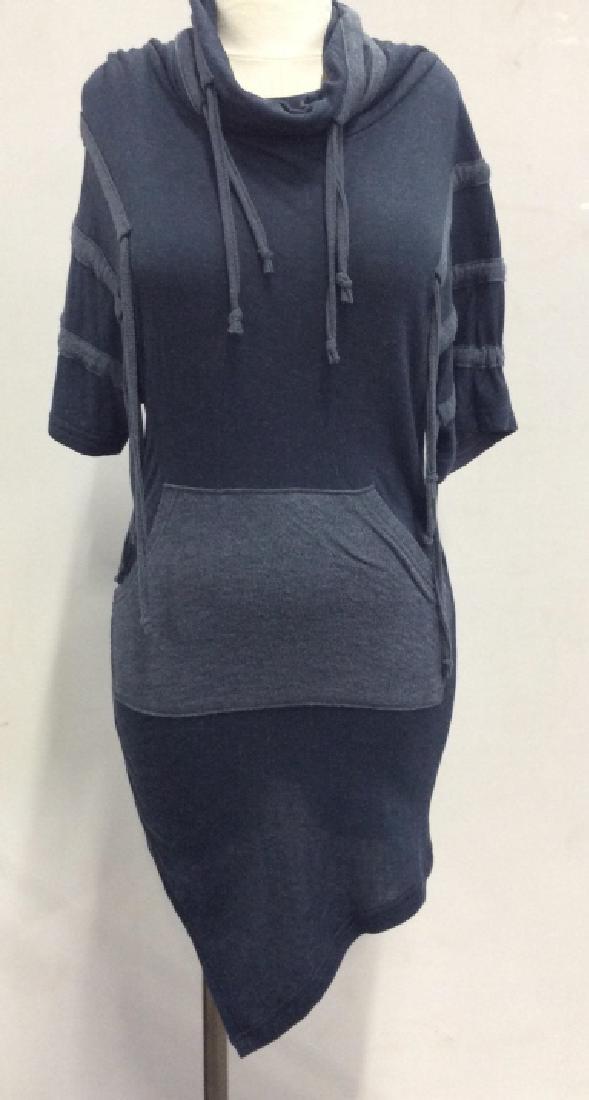 JUNUS COBAN Luxury Designer Sweater Tunic: JUNUS COBAN Luxury designer sweater tunic / dress. Luxury Designer Dress, original label for couture designer JUNUS COBAN. Deep Grayish blue in tone. New designer dress, originally part of Miami Showr
