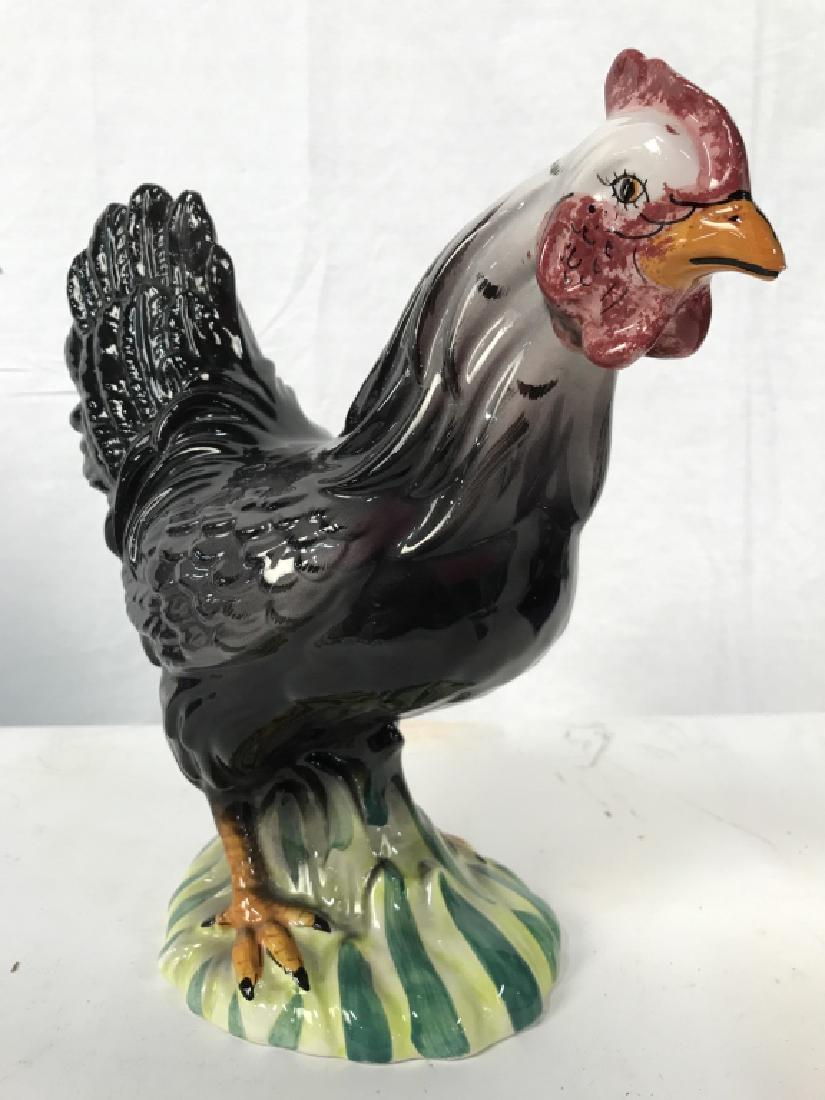 Ceramic Porcelain Rooster Sculptural: Rooster is appears to be porcelain. Appears to possibly be hand Painted. Tableware, decorative accessory, Measures approx 10.5 inches tall and long, 5 inches deep.