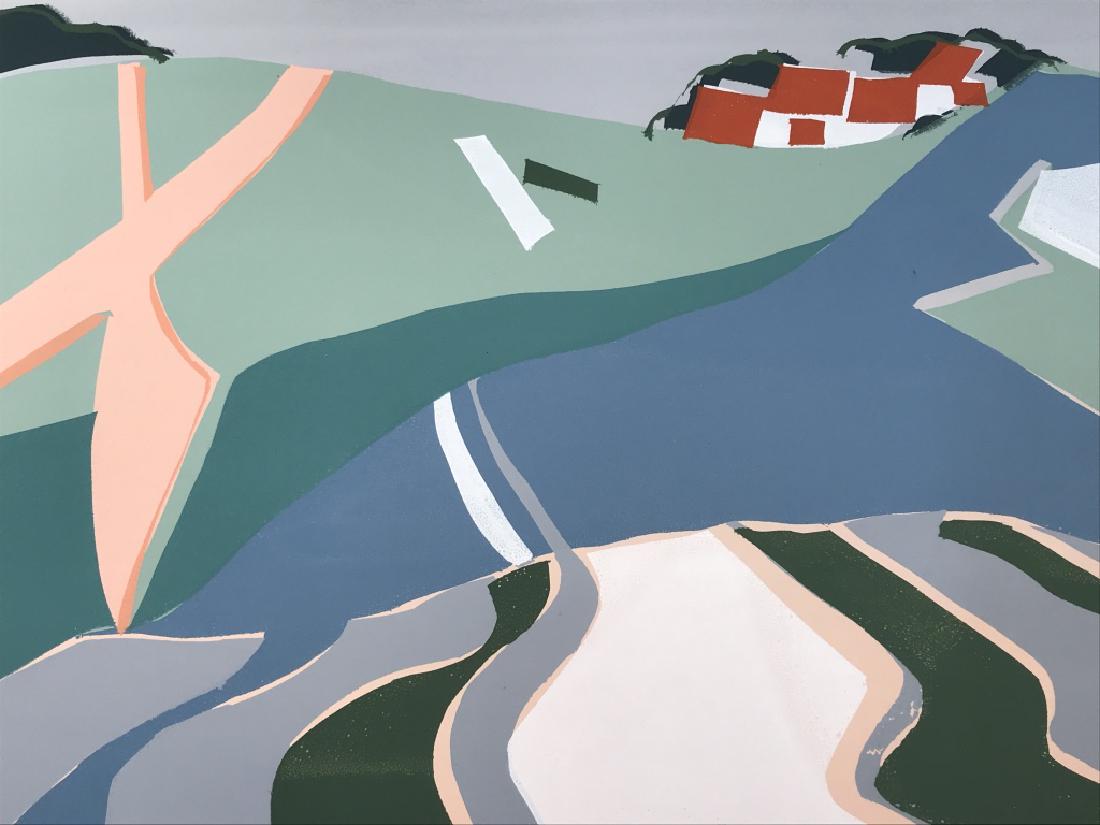 Signed GLOWATTS Limited Edition Silkscreen Art: Signed and numbered limited edition silkscreen on paper artwork. Signed in pencil LISA CINSTANCE GLOWATTS 1988, Titled Canterbury, And Numbered 4/6 along bottom of image. Image is colorful and depicts