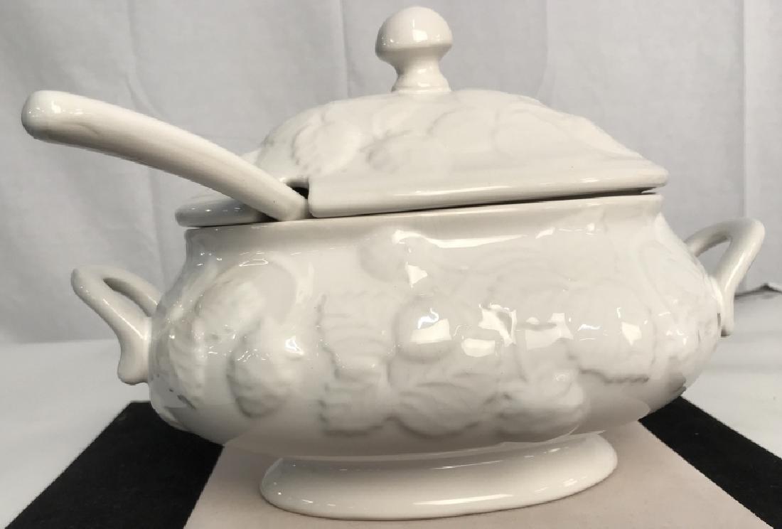 Portuguese White Ceramic Soup Tureen,