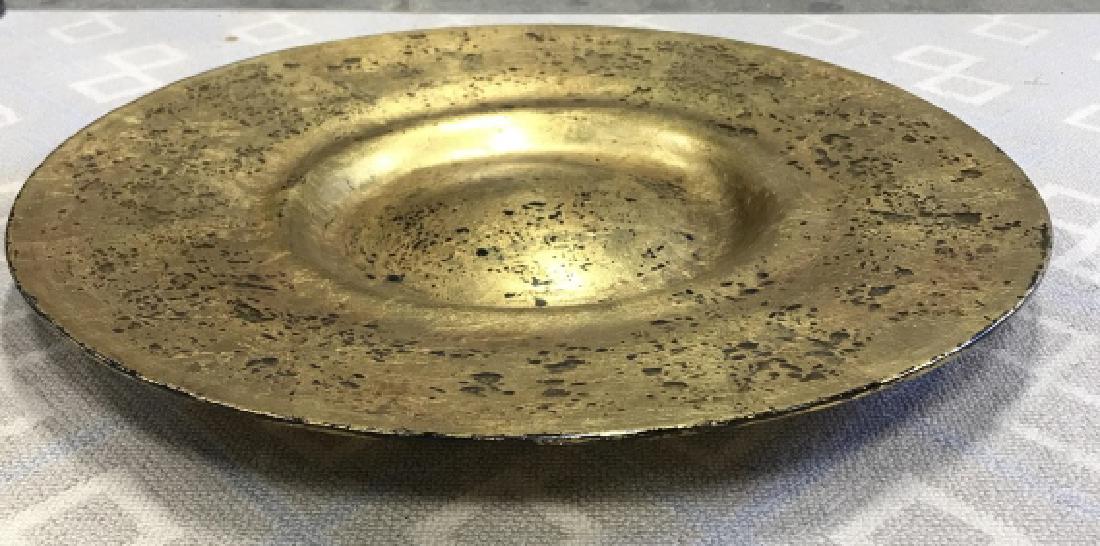 Gilded Metal Decorative Platter: Gilded metal decorative accessory, centerpiece, tableware, decorative gold toned accessory, tableware, diameter app 20 inches