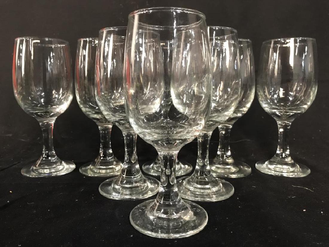 Lot 8 Steware Wine Glasses: Lot includes & wine glasses. table ware, bar ware, Each measures approx 6.5 inches tall 2.75 inches wide. Wine glasses, stemware, wine accessories. table top, tableware, 6