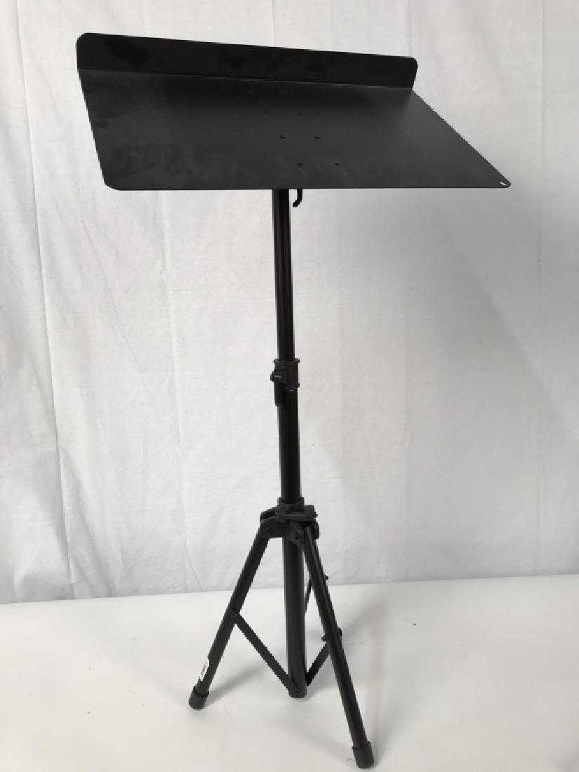 Proline Conducted Sheet Music Stand: Proline Conducted Sheet Music Stand, 40 in x 20 in wisest point, full adjustable, black painted metal, trip pod legs adjustable, good condition, Musical Utensils, Conductors Utensils, Musicians Utensi