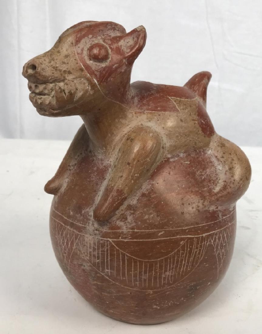 Peruvian Style Ceramic Animal On Ball Figural (1 of 11)
