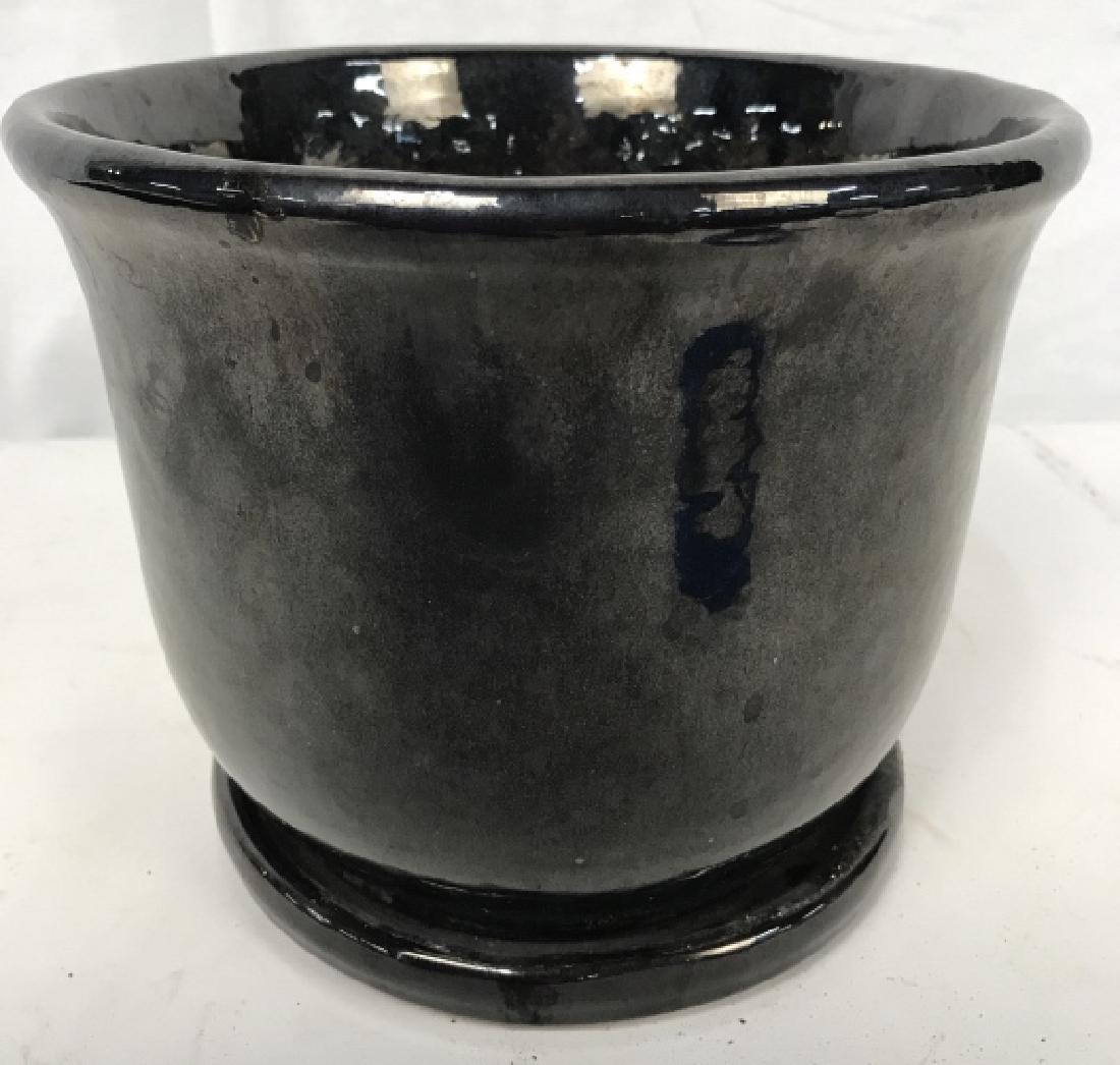 Pearlescent Black Glazed Clay Planter (1 of 11)