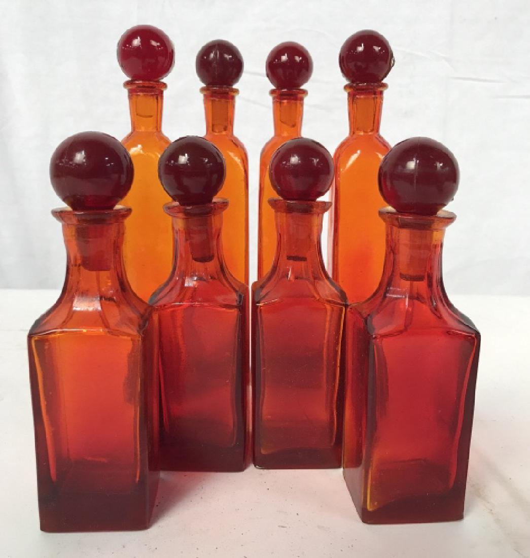 Set of 8 Tangerine Red Glass Decanters (1 of 14)