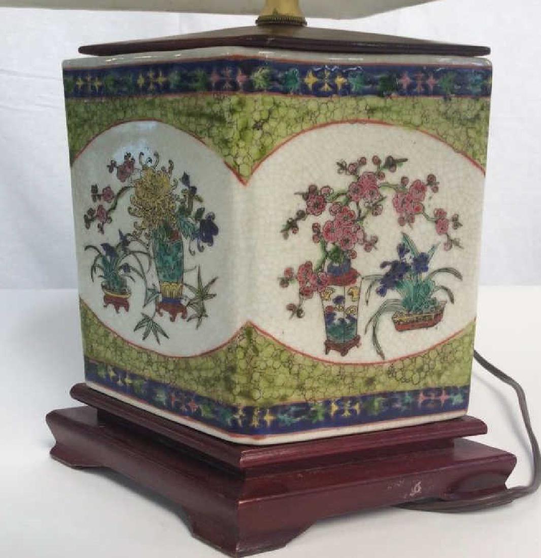 Asian Desk Lamp On Red Wood Base (1 of 11)