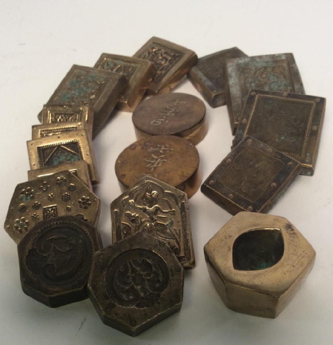 Group Lot Brass Metal Chinese Weights