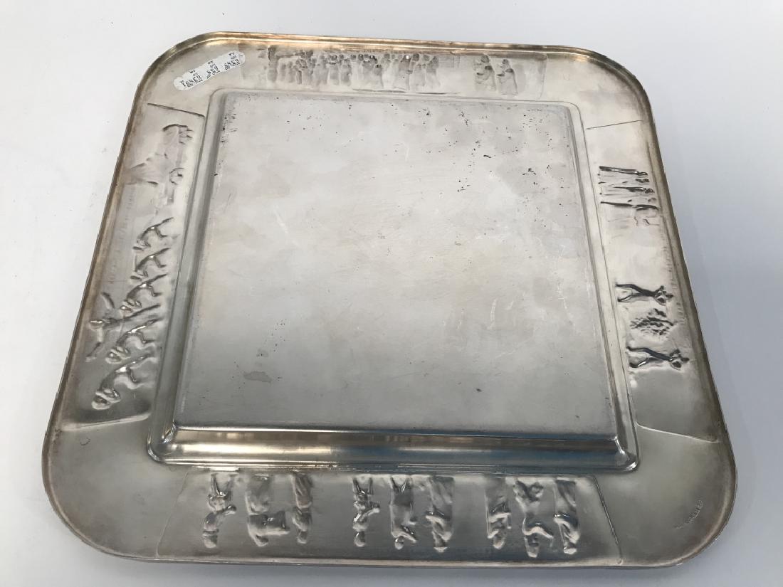 Silver Toned Judaic Ceremonial Plate (1 of 12)