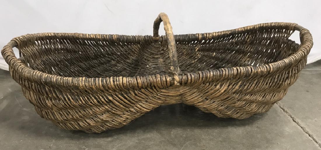 Pos Antique Rustic Extra Wide Wicker Basket (1 of 10)