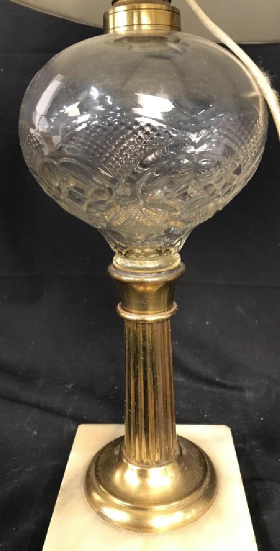 Cut Glass Lamp W Marble Base (1 of 6)