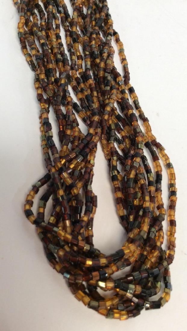 Multi Strand Carmel Toned Bead Necklace (1 of 7)