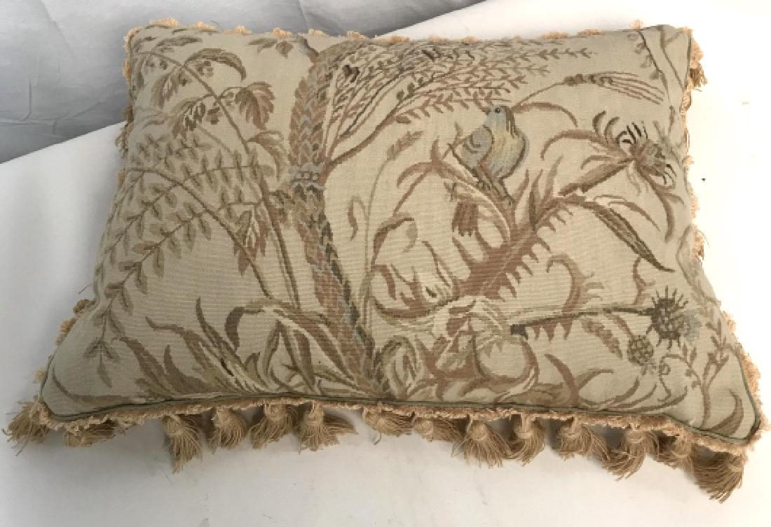 Vintage Petit Point Bird Scene Toss Pillow (1 of 9)